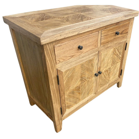 DUTCHY FRENCH PROVINCIAL STYLE BUFFET/SIDEBOARD 2 DOORS & 2 DRAWERS WITH PARQUETRY PATTERN 90 CMS - MyChocolateWood