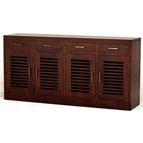EBONY SOLID MAHOGANY BUFFET/SIDEBOARD 4 DOORS 4 DRAWERS IN MAHOGANY COLOUR - MyChocolateWood