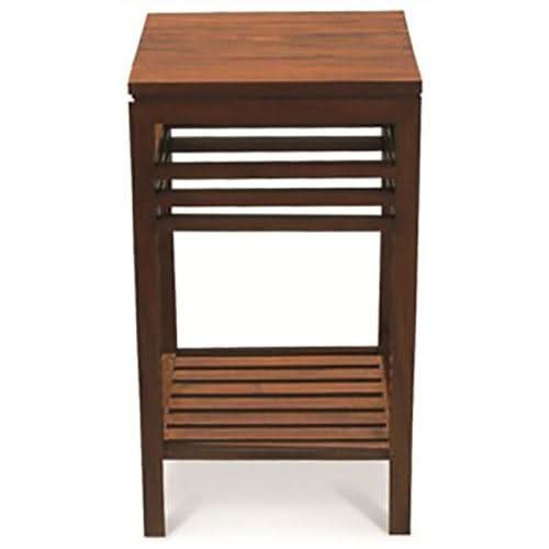 EBONY SOLID MAHOGANY SIDE TABLE WITH SHELF - MAHOGANY - MyChocolateWood