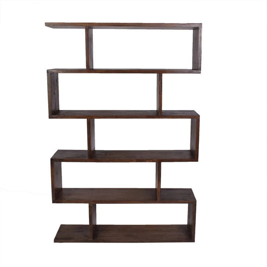 ELDRIDGE OPEN TALL BOOKCASE IN FRUITWOOD TIMBER HONEY BROWN - MyChocolateWood