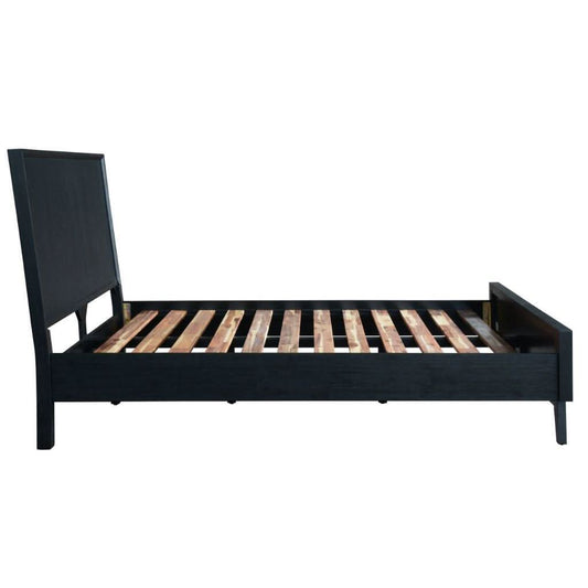 ELIJAH ACACIA WOOD QUEEN BED IN BRUSHED BLACK ACACIA - MyChocolateWood