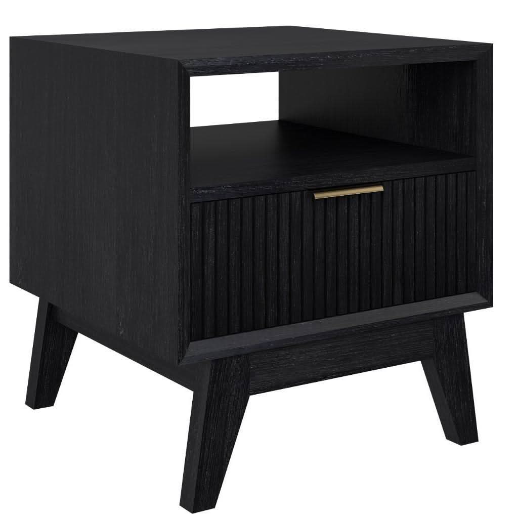 ELIJAH ACACIA WOOD SIDE TABLE/LAMP TABLE IN BRUSHED BLACK ACACIA - MyChocolateWood