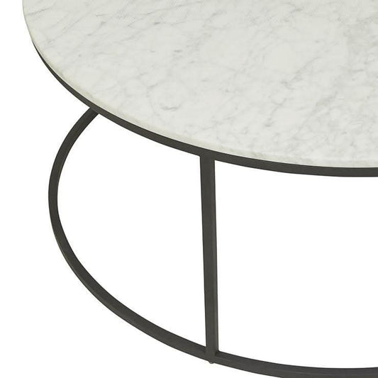 ELLE ROUND COFFEE TABLE BLACK/MATT WHITE - MyChocolateWood