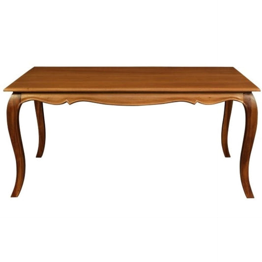 ELODIE SOLID MAHOGANY FRENCH PROVINCIAL DINING TABLE LIGHT PECAN 160CM - MyChocolateWood