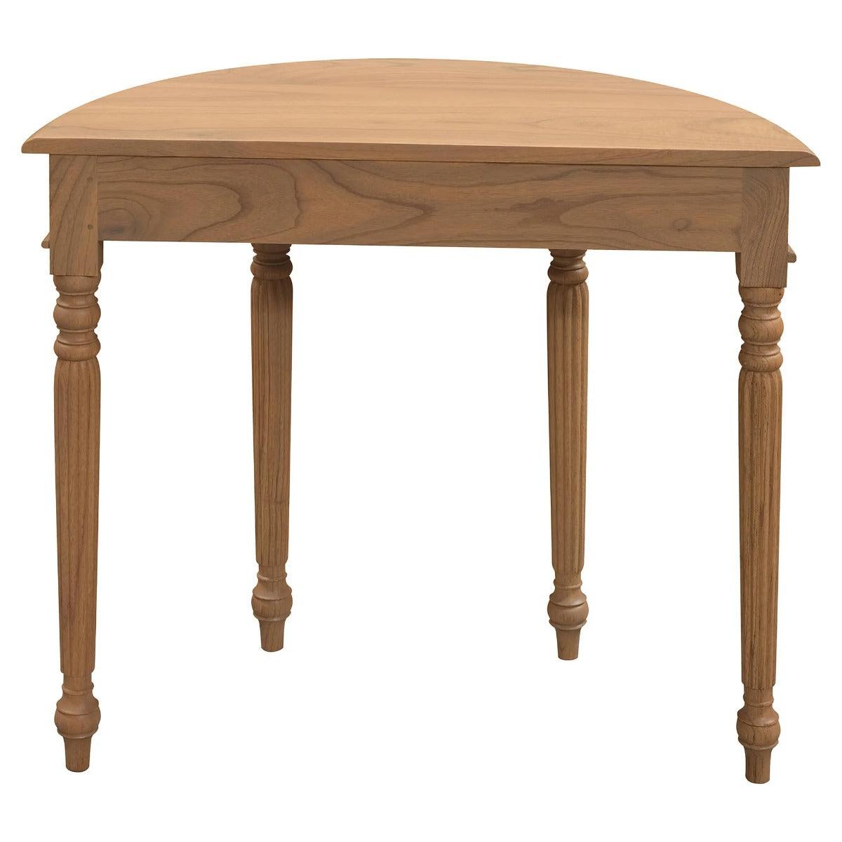EMERY SOLID WHITE CEDAR HALF MOON CONSOLE TABLE/HALL TABLE 83CM - NATURAL - MyChocolateWood