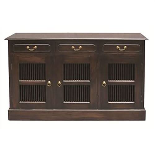 ESMERALDA SOLID MAHOGANY BUFFET/SIDEBOARD 3 SLATTED DOORS & 3 DRAWERS - CHOCOLATE - MyChocolateWood