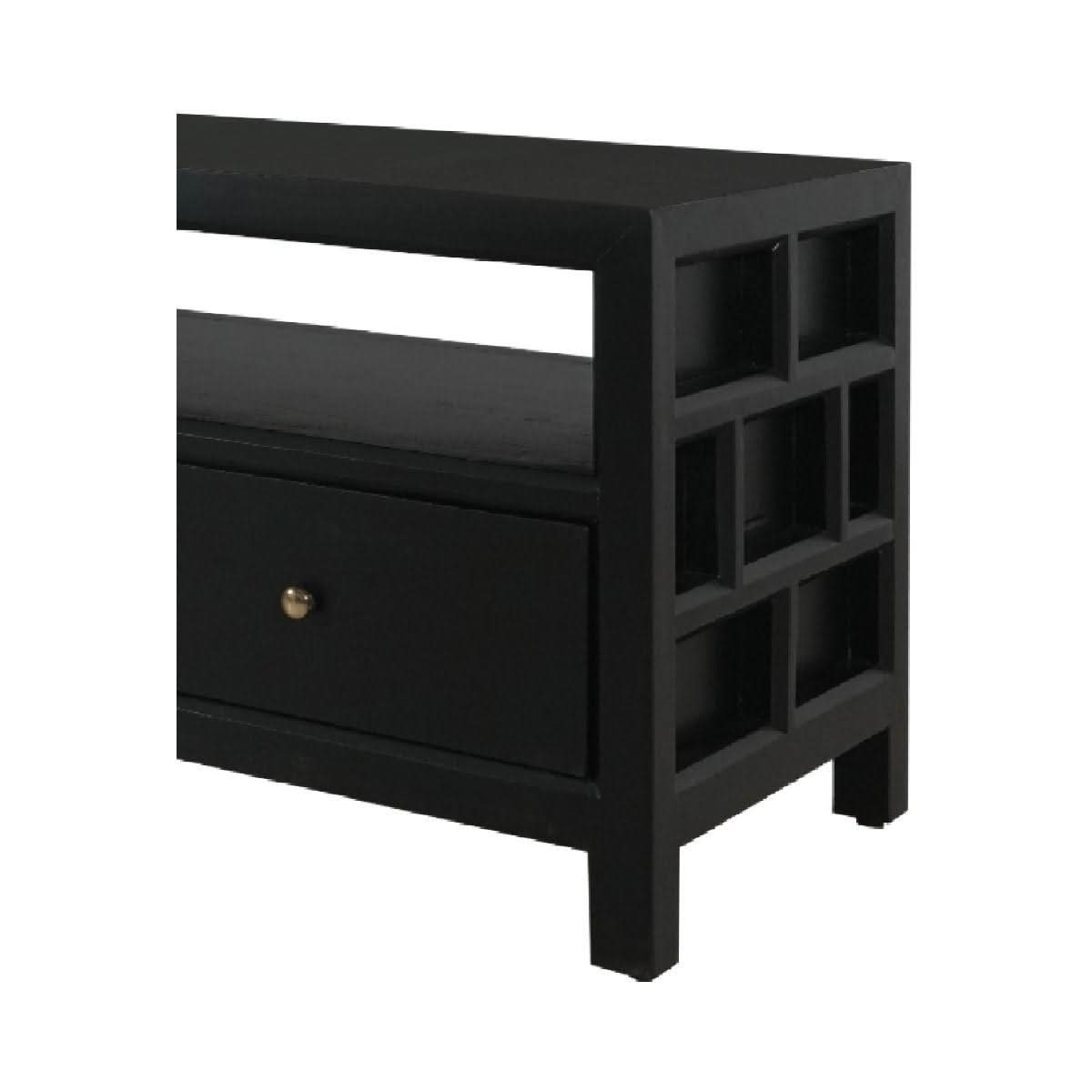 FABRIZIO 3 DRAWERS TV/ENTERTAINMENT UNIT IN BLACK - MyChocolateWood