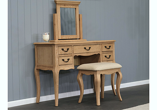 FAIRFAX SOLID RUSTIC OAK DRESSING TABLE STOOL