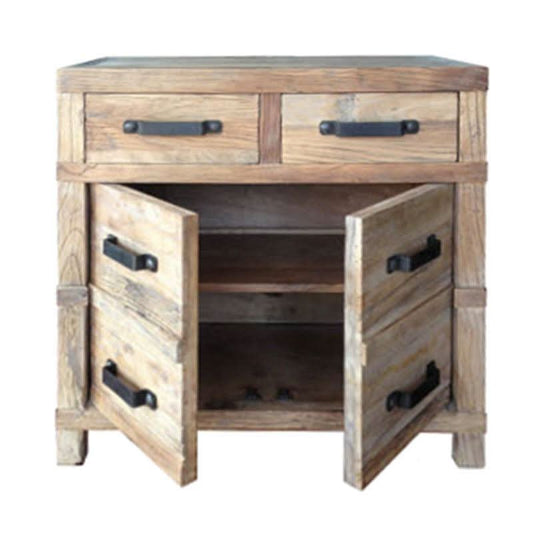 FAIRMONT RECYCLED ELM INDUSTRIAL BUFFET 2 DOORS 2 DRAWERS - MyChocolateWood