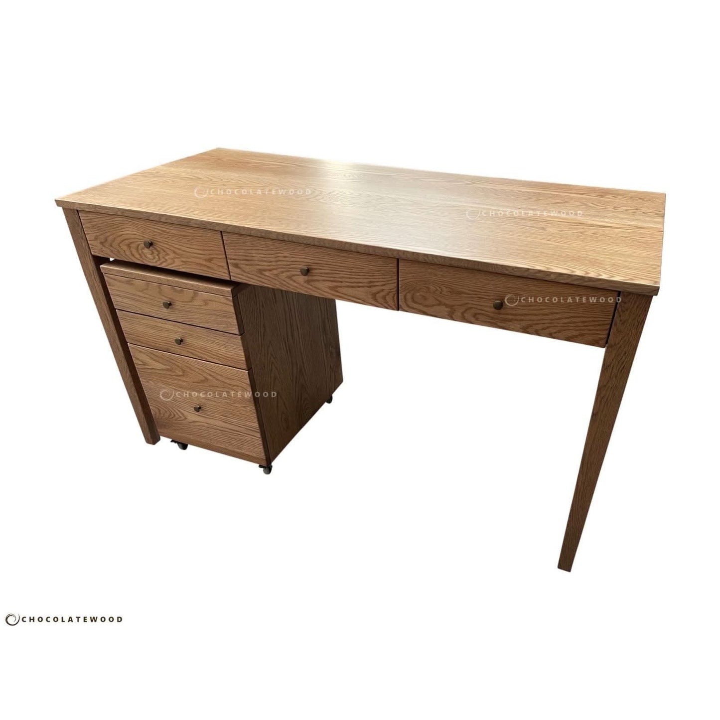 FLORENCE DESK & FILING CABINET IN SOLID AMERICAN OAK - MyChocolateWood