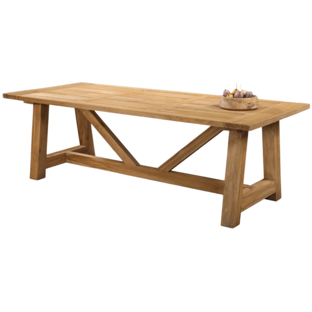 FORD OUTDOOR DINING TABLE RECTANGULAR SOLID TEAK WOOD - MyChocolateWood