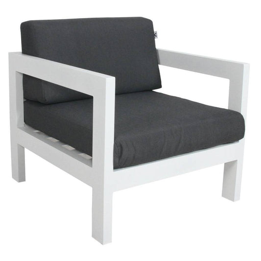 FRITZ OUTDOORS SINGLE SOFA IN WHITE/DARK GREY - MyChocolateWood