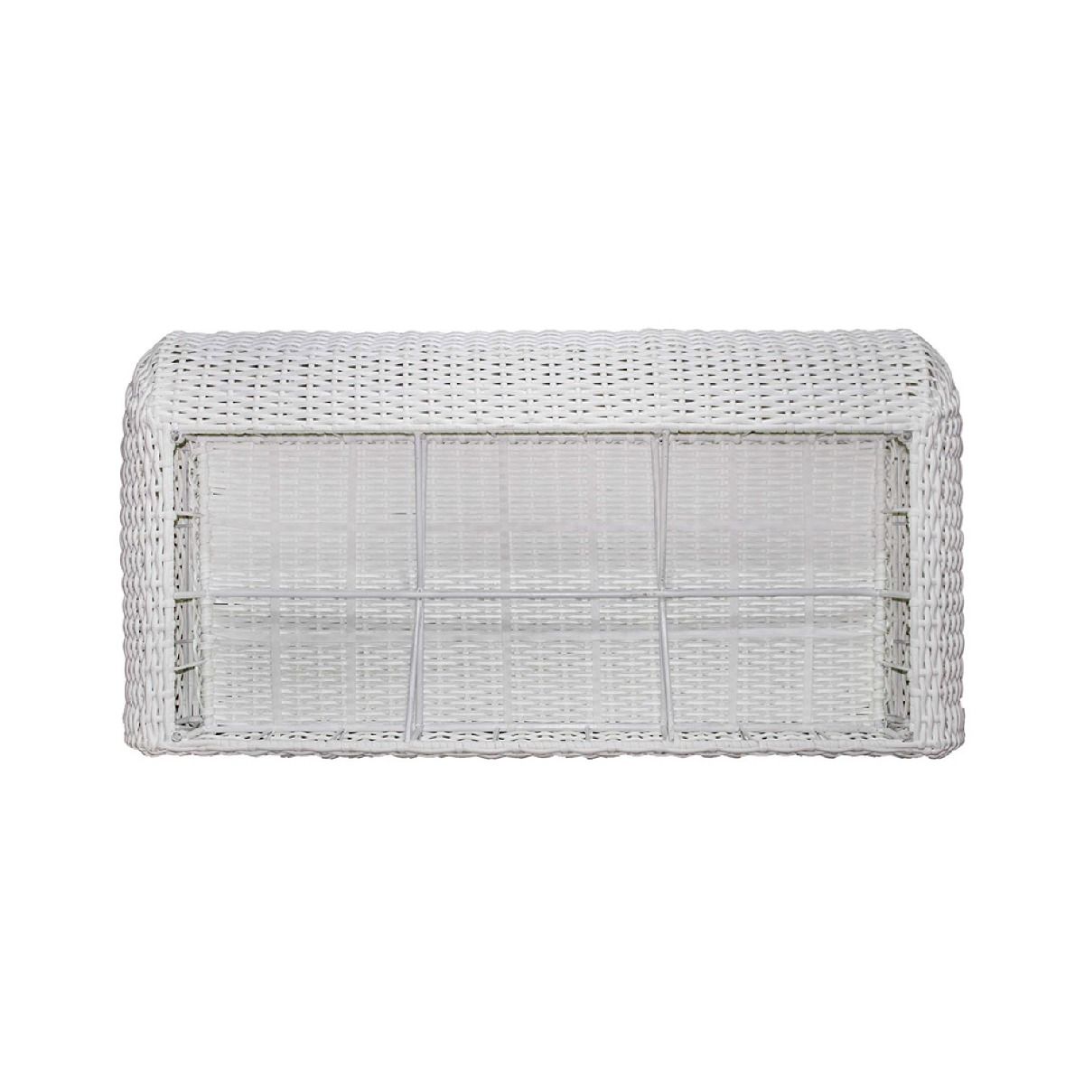 GASCONI 3-SEATER OUTDOOR ARMLESS SOFA WHITE FRAME/GREY CUSHIONS