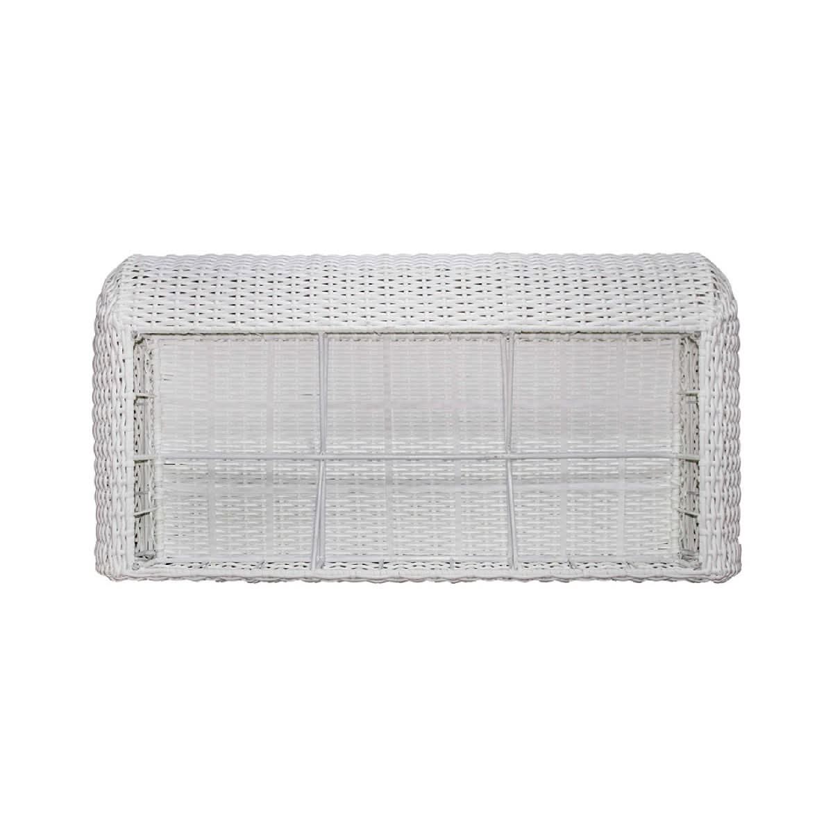 GASCONI 3-SEATER OUTDOOR ARMLESS SOFA WHITE FRAME/GREY CUSHIONS - MyChocolateWood