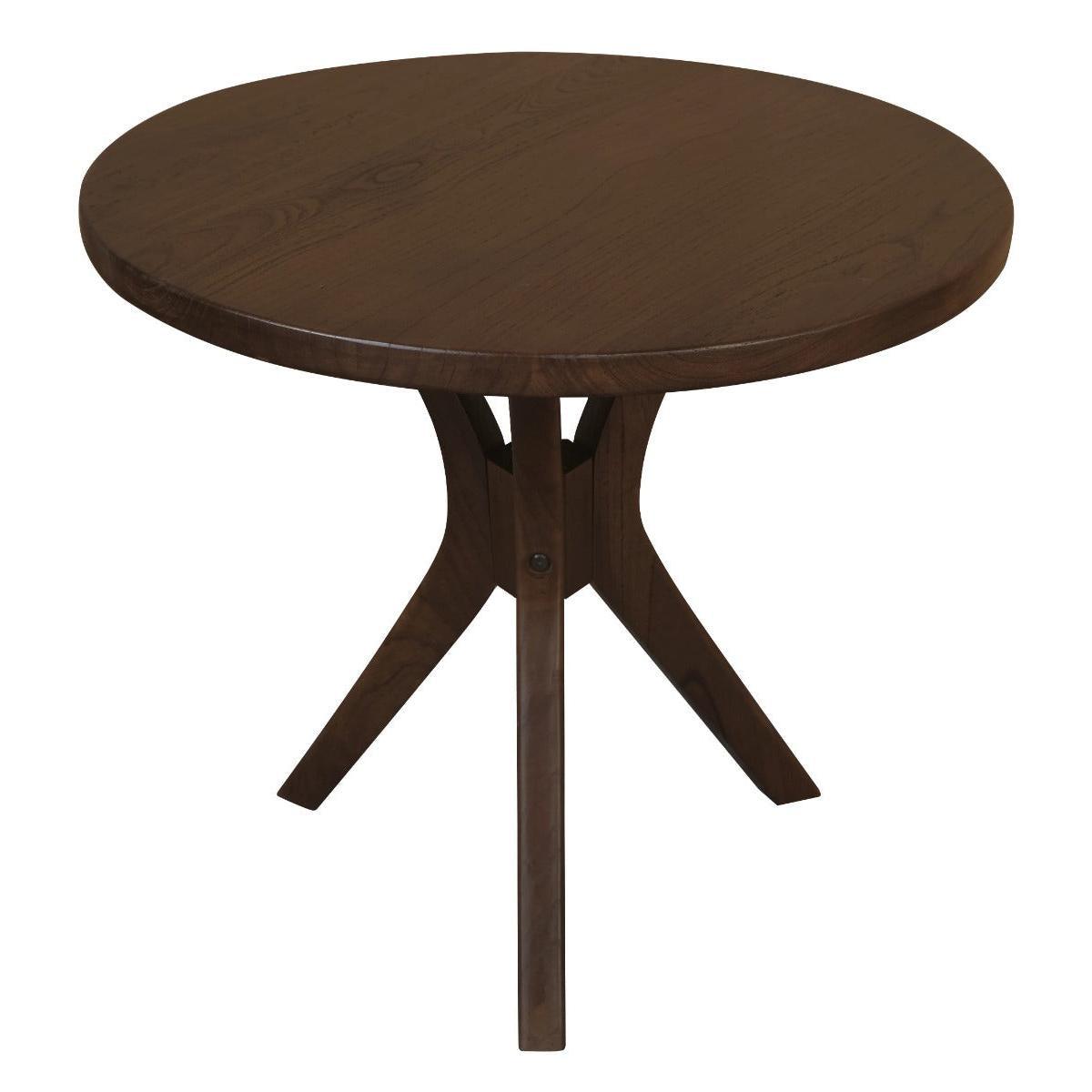 GATSBY WHITE CEDAR LARGE ROUND SIDE TABLE/LAMP TABLE WALNUT - MyChocolateWood