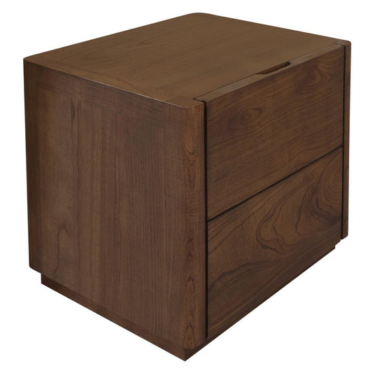 GATSBY WHITE CEDAR (MINDI WOOD) 2 DRAWER BEDSIDE TABLE WALNUT - MyChocolateWood