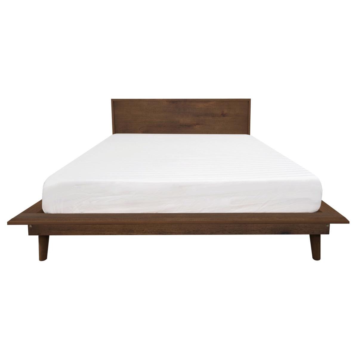 GATSBY WHITE CEDAR QUEEN SIZE BED WALNUT - MyChocolateWood