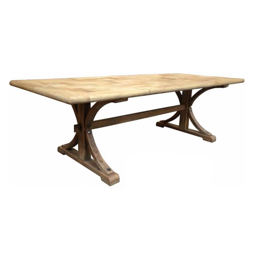 GIBRALTAR HAMPTON STYLE RECYCLED ELM RECTANGLAR PARQUETRY DINING TABLE 250CM - MyChocolateWood