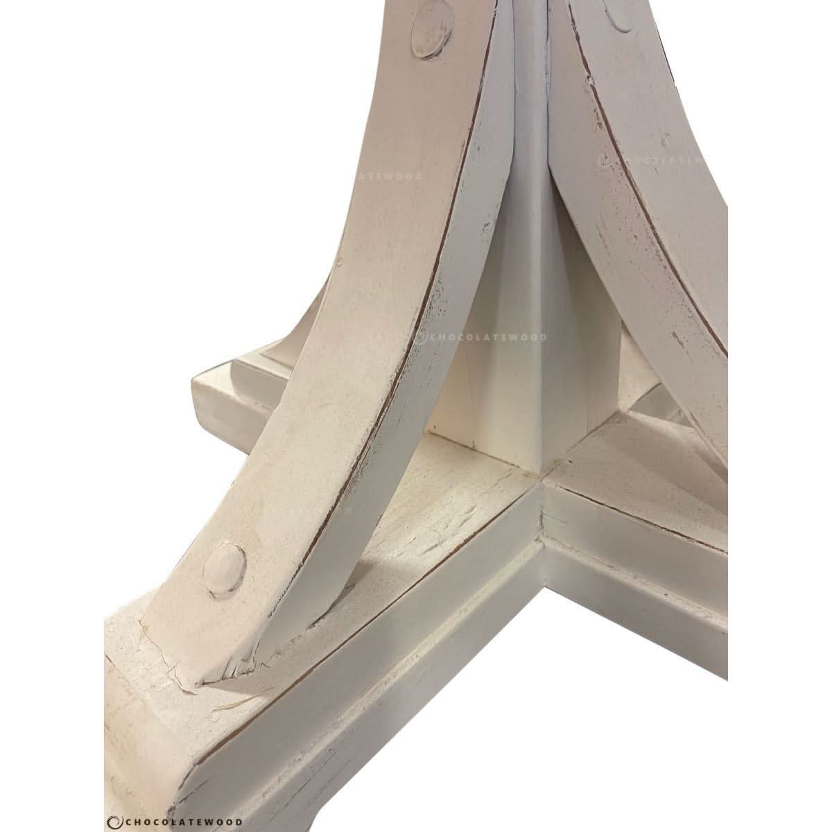 GIBRALTAR PARQUETRY HAMPTON STYLE ROUND DINING TABLE WITH LIGHT WHITE DISTRESSED LEGS IN 1500MM DIAMETER - MyChocolateWood