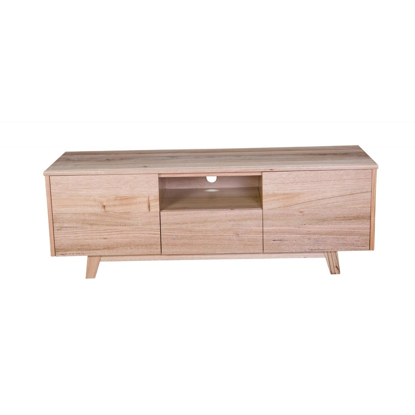 GRANVILLE SOLID TASSIE OAK TV UNIT WITH 2 DOORS & 1 DRAWER 145CM - MyChocolateWood