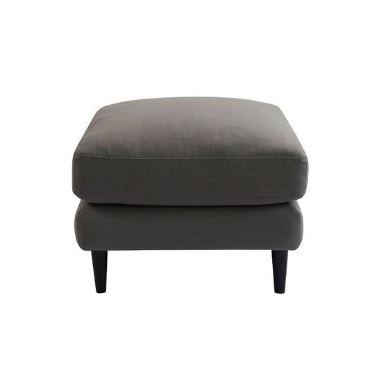 GUIDO OTTOMAN FOOTSTOOL POUFE HAMPTONS STYLE IN SMOKE COLOURED FABRIC