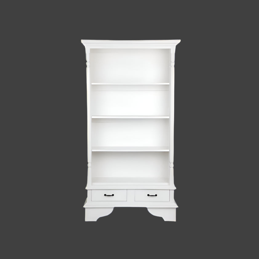 HAMPTON PILLAR BOOKCASE BOOKSHELF 4 SHELVES - WHITE - MyChocolateWood