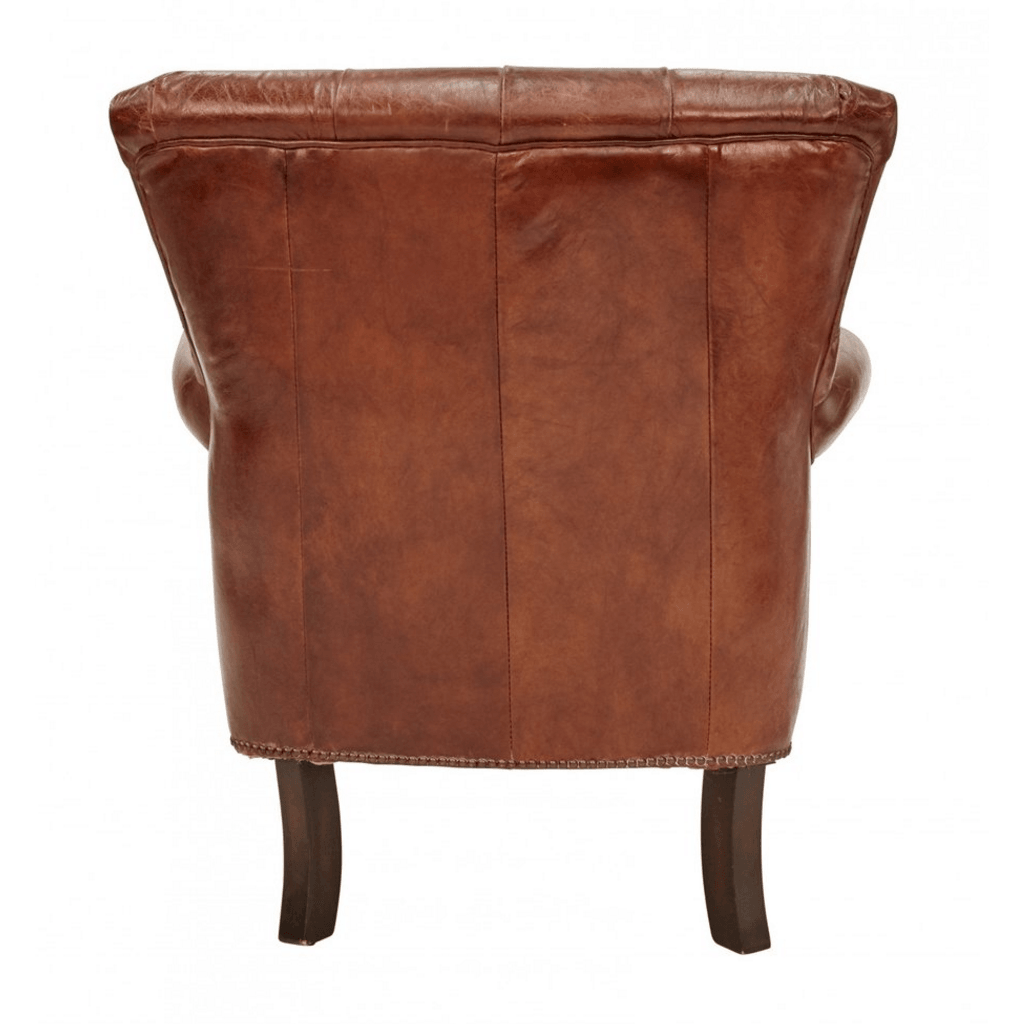 HARPER AGED LEATHER ARMCHAIR - MyChocolateWood