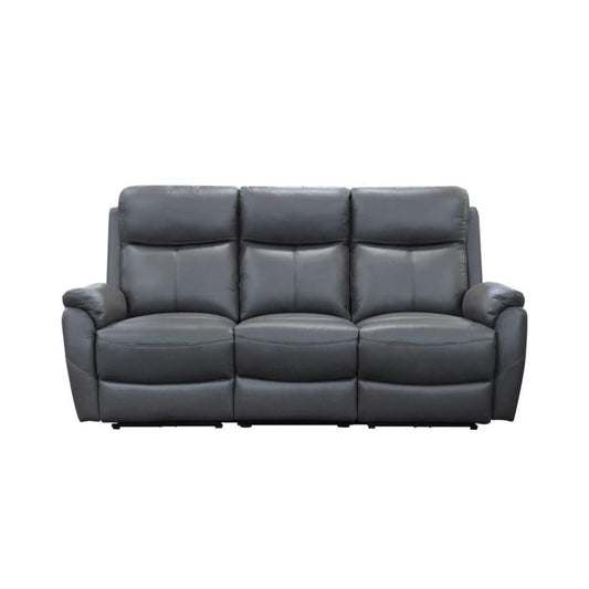 HAWES 3 PIECE ELECTRIC RECLINER 3-SEATER SOFA & 2 ARMCHAIRS GUNMETAL COLOUR - MyChocolateWood