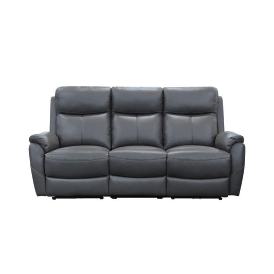 HAWES 3 PIECE ELECTRIC RECLINER 3-SEATER SOFA & 2 ARMCHAIRS GUNMETAL COLOUR - MyChocolateWood