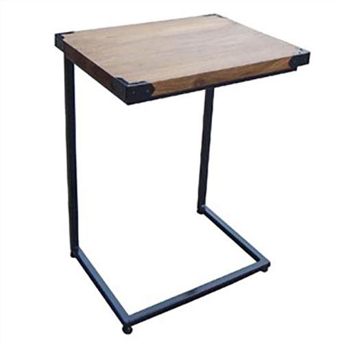 Henley Timber Top Metal Frame Laptop Side Table - MyChocolateWood