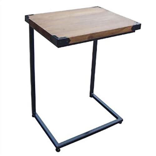Henley Timber Top Metal Frame Laptop Side Table - MyChocolateWood