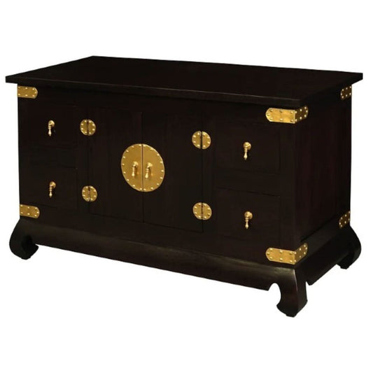 HIROKO SOLID MAHOGANY CHINESE STYLE BUFFET/SIDEBOARD2 DOORS 4 DRAWERS IN CHOCOLATE - MyChocolateWood