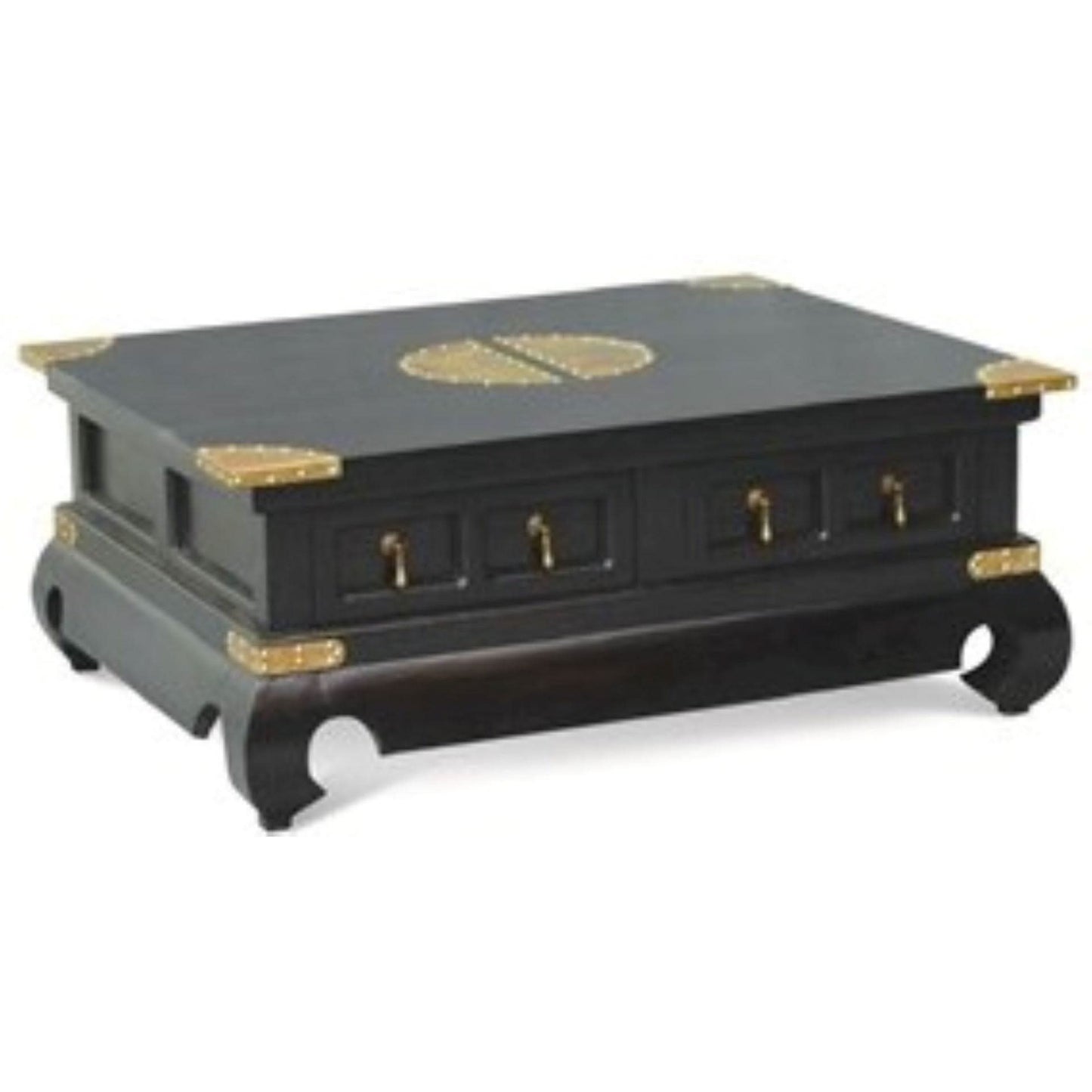 HIROKO SOLID MAHOGANY CHINESE STYLE SQUARE COFFEE TABLE IN CHOCOLATE - MyChocolateWood