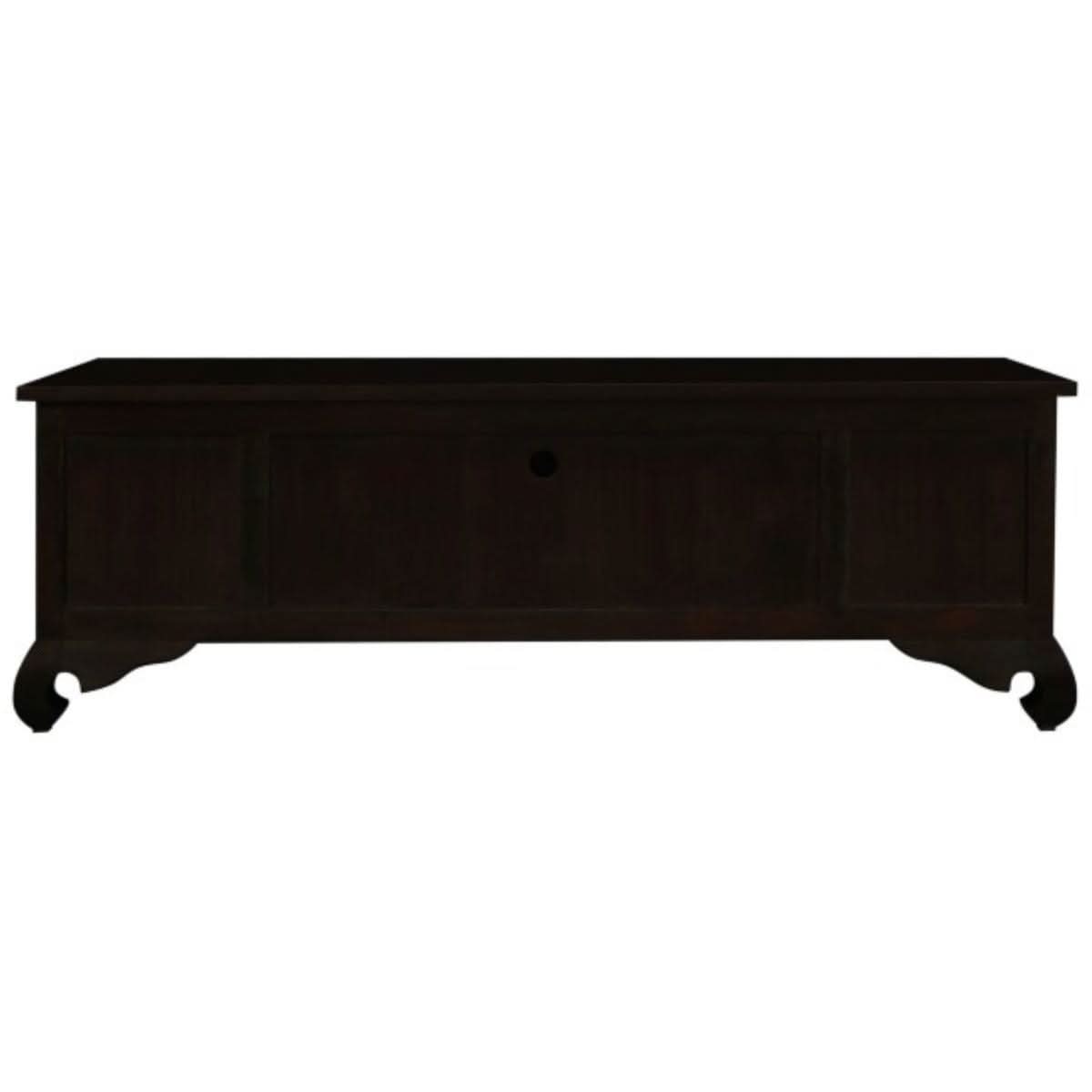 HIROKO SOLID MAHOGANY CHINESE STYLE TV UNIT 2 DOORS & 4 DRAWERS IN CHOCOLATE 190 CM - MyChocolateWood