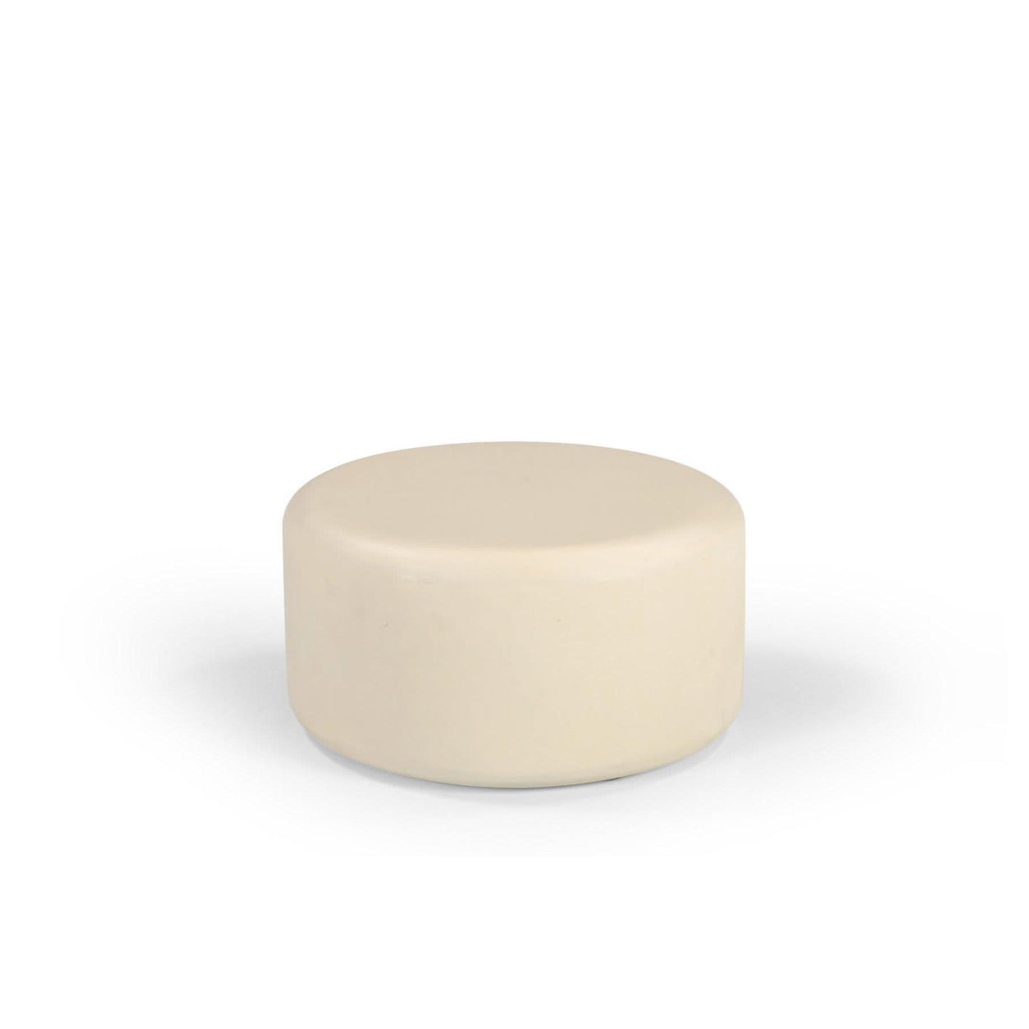 HORIZON 50CM ROUND END/SIDE TABLE IN CREAM CONCRETE FINISH - MyChocolateWood