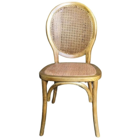 ISLANDER RECYCLED ELM TIMBER DINING CHAIR OPEN RATTAN WEAVE NATURAL 44X55X95(H) CM - MyChocolateWood