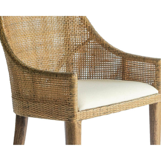 JENALLI HAMPTONS RATTAN DINING CHAIR/ LOUNGE CHAIR IN MANGO TEAK - MyChocolateWood