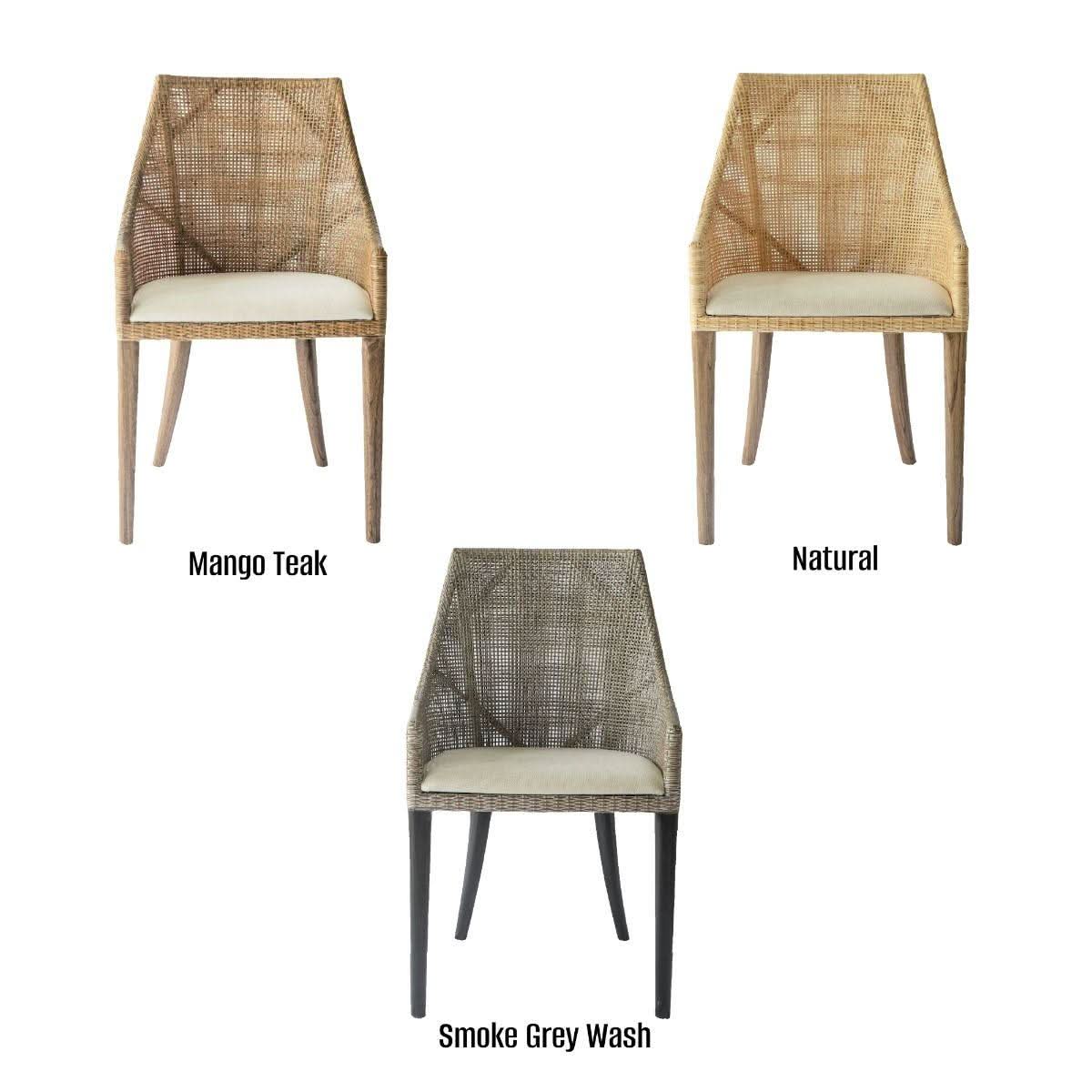 JENALLI HAMPTONS RATTAN DINING CHAIR/ LOUNGE CHAIR IN NATURAL - MyChocolateWood