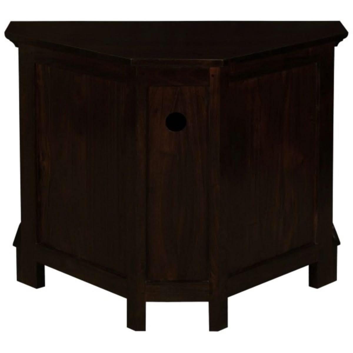 JEREMIAH CORNER SOLID MAHOGANY TV UNIT 2 DOORS/SHELF - CHOCOLATE - MyChocolateWood