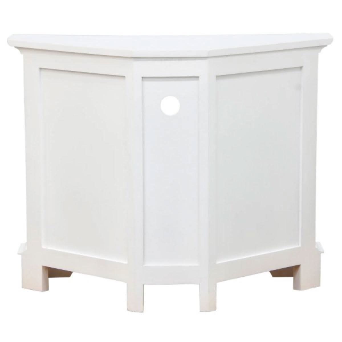 JEREMIAH CORNER SOLID MAHOGANY TV UNIT 2 DOORS/SHELF - WHITE - MyChocolateWood