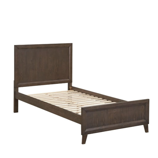 KASIANE RUSTIC RUBBERWOOD KING SINGLE BED CAFE GREY COLOUR - MyChocolateWood