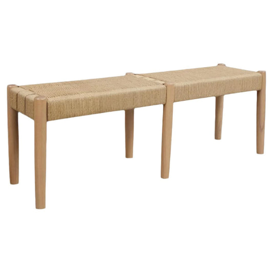 KELLY SOLID OAK TIMBER & LOOM 2-SEATER BENCH NATURAL - MyChocolateWood
