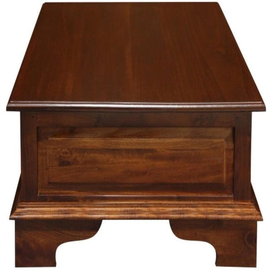 KLEVERSON SOLID MAHOGANY 4 DRAWERS RECTANGULAR COFFEE TABLE IN MAHOGANY - MyChocolateWood