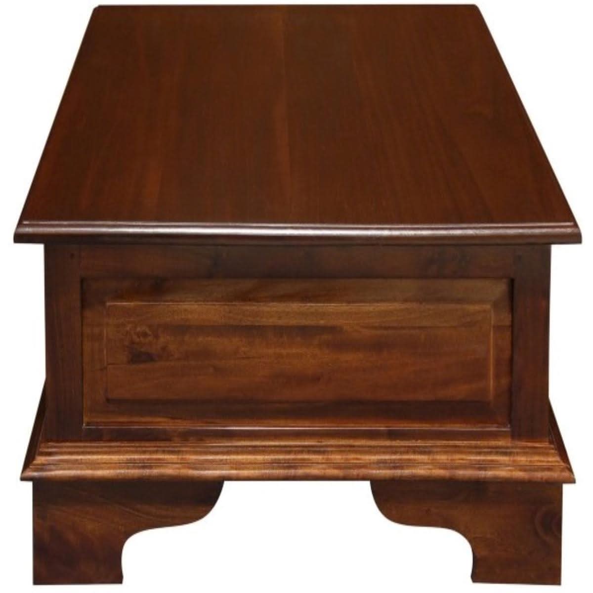 KLEVERSON SOLID MAHOGANY 4 DRAWERS RECTANGULAR COFFEE TABLE IN MAHOGANY - MyChocolateWood