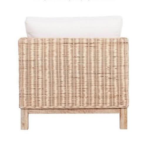 KOREEN 1 SEATER HAMPTONS RATTAN ARMCHAIR - MyChocolateWood
