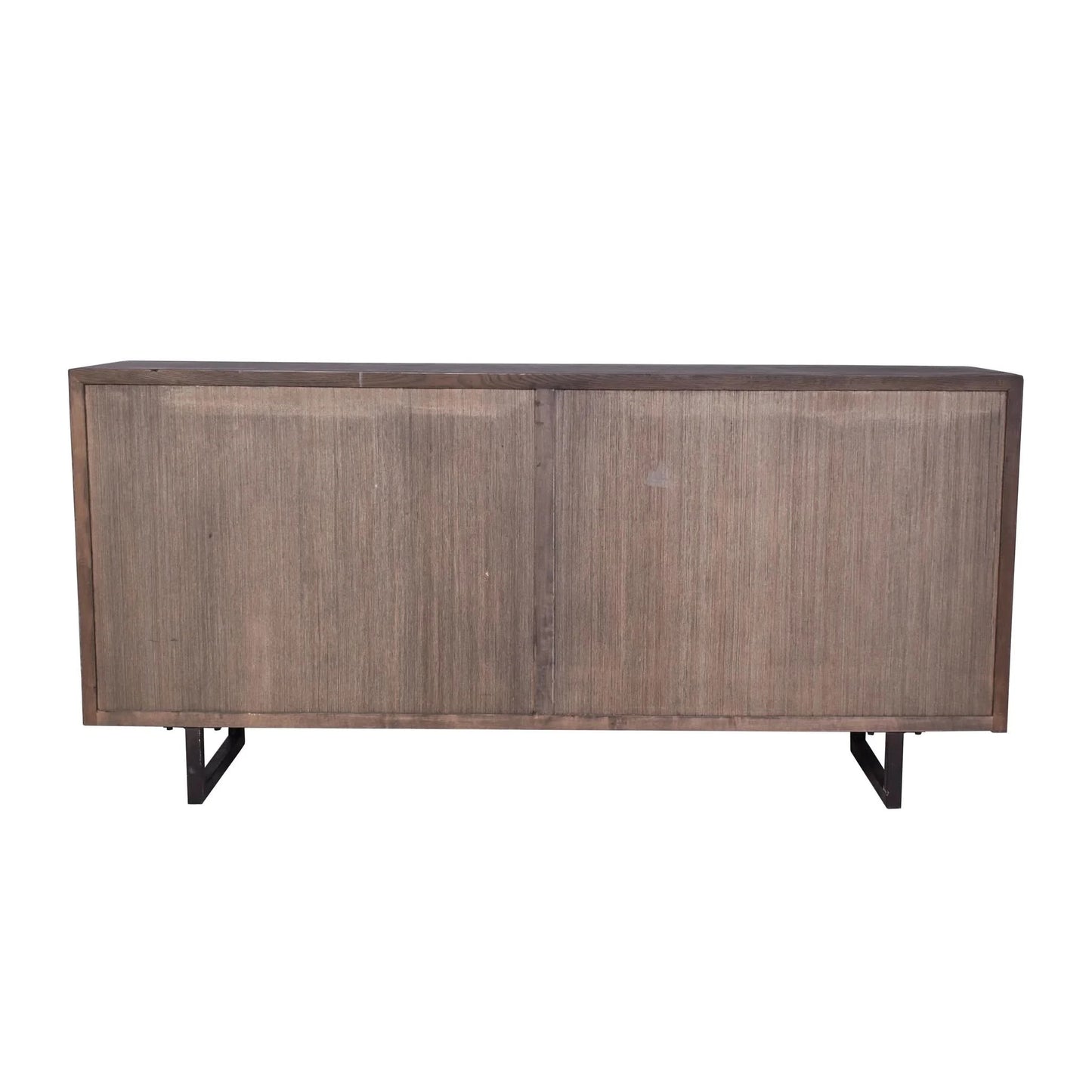 KUMBRIA OAK & RATTAN SANDBLAST SIDEBOARD/BUFFET BLACK & NATURAL - MyChocolateWood