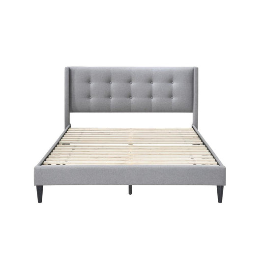 LAING FABRIC QUEEN BED BASE IN MID GREY