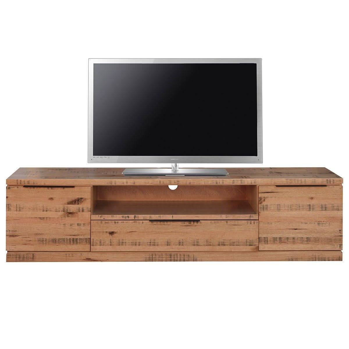 LAMONT VICTORIA ASH TIMBER LOWLINE TV UNIT, NATURAL 200CM - MyChocolateWood