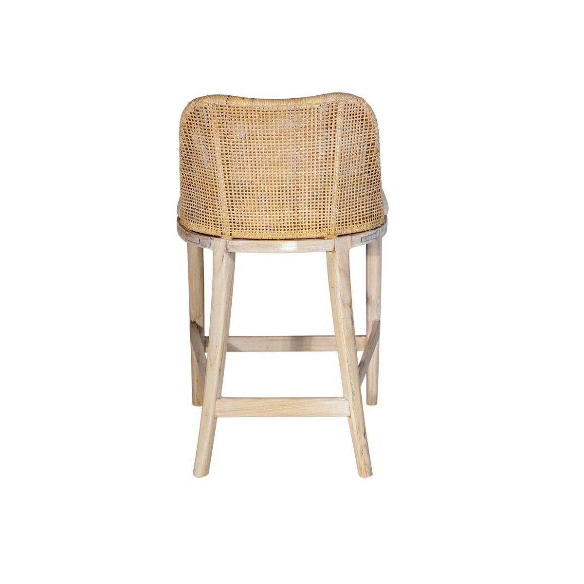 LANCASTER HAMPTONS RATTAN COUNTER STOOL IN WHITE WASH ON WEAVE/LEG - MyChocolateWood