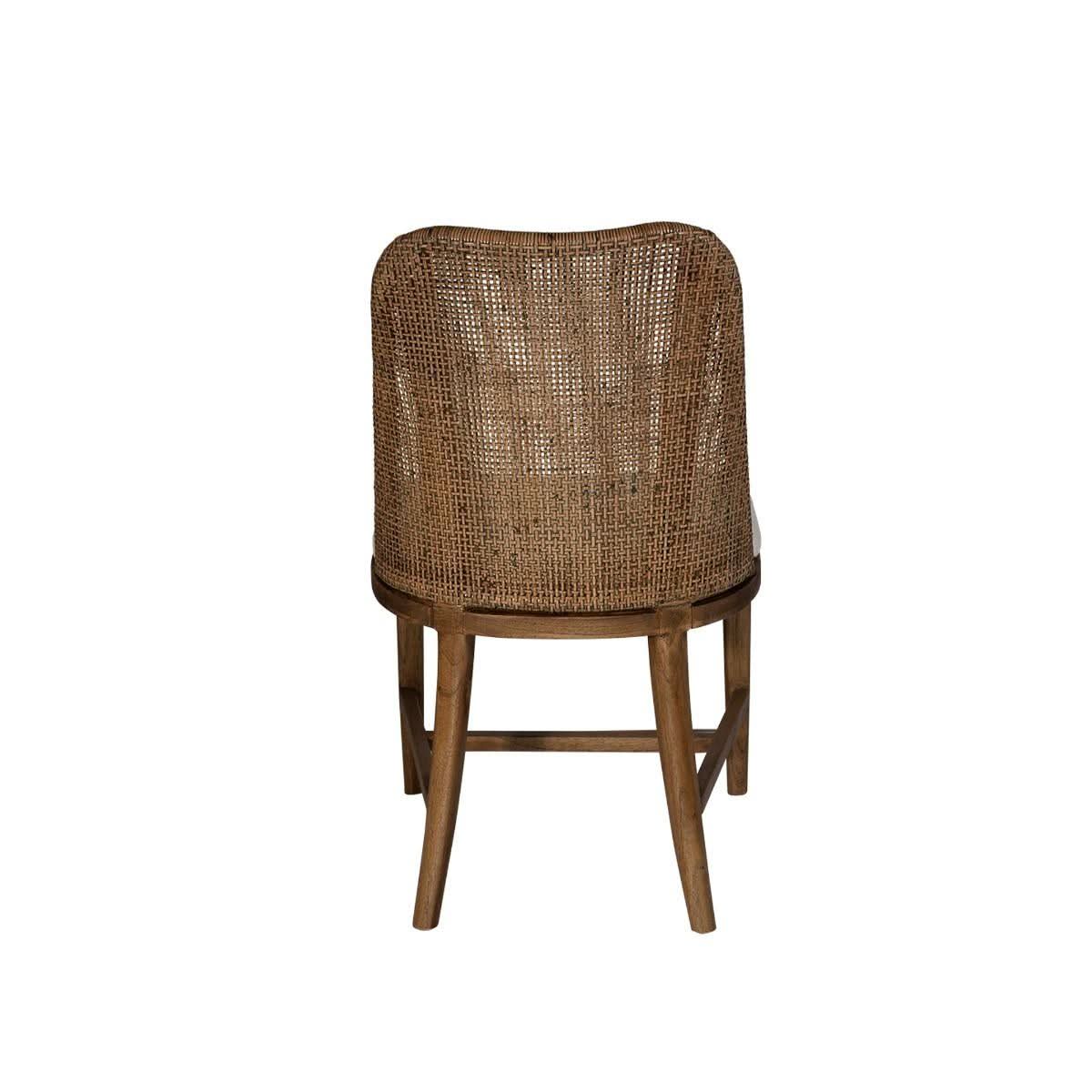 LANCASTER HAMPTONS RATTAN DINING CHAIR IN MANGO TEAK/BROWN LEGS - MyChocolateWood